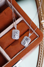 Load image into Gallery viewer, LUOWEND 18K White Gold Fine Jewelry Real Natural Diamond Pendant Necklace for Women