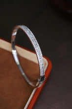 Load image into Gallery viewer, LUOWEND 18K White Gold Fine Jewelry Real Natural Diamond Bangle for Women
