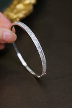 Load image into Gallery viewer, LUOWEND 18K White Gold Fine Jewelry Real Natural Diamond Bangle for Women