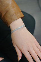Load image into Gallery viewer, LUOWEND 18K White Gold Fine Jewelry Real Natural Diamond Bangle for Women