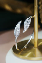 Load image into Gallery viewer, LUOWEND 18K White Gold Fine Jewelry Real Natural Diamond Bangle for Women