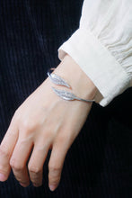 Load image into Gallery viewer, LUOWEND 18K White Gold Fine Jewelry Real Natural Diamond Bangle for Women