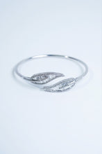 Load image into Gallery viewer, LUOWEND 18K White Gold Fine Jewelry Real Natural Diamond Bangle for Women