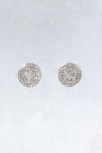 Load image into Gallery viewer, LUOWEND 18K White Gold Natural Diamond Stud Earrings for Women