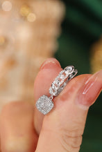Load image into Gallery viewer, LUOWEND 18K White Gold Real Natural Diamond Hoop Earrings for Women