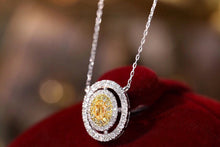 Load image into Gallery viewer, LUOWEND 18K White Gold Real Natural Yellow Diamond Necklace for Women