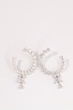Load image into Gallery viewer, LUOWEND 18K White Gold Real Natural Diamond Drop Earrings for Women