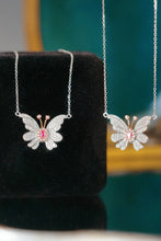 Load image into Gallery viewer, LUOWEND 18K White Gold Natural Pink Diamond Necklace for Women