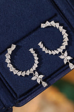 Load image into Gallery viewer, LUOWEND 18K White Gold Real Natural Diamond Drop Earrings for Women