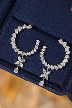 Load image into Gallery viewer, LUOWEND 18K White Gold Real Natural Diamond Drop Earrings for Women