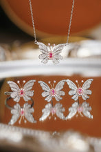 Load image into Gallery viewer, LUOWEND 18K White Gold Natural Pink Diamond Necklace for Women