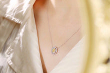 Load image into Gallery viewer, LUOWEND 18K White Gold Real Natural Yellow Diamond Necklace for Women