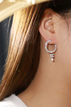 Load image into Gallery viewer, LUOWEND 18K White Gold Real Natural Diamond Drop Earrings for Women