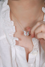 Load image into Gallery viewer, LUOWEND 18K White Gold Natural Pink Diamond Necklace for Women