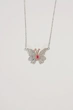 Load image into Gallery viewer, LUOWEND 18K White Gold Natural Pink Diamond Necklace for Women