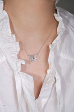 Load image into Gallery viewer, LUOWEND 18K White Gold Natural Pink Diamond Necklace for Women