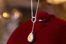 Load image into Gallery viewer, LUOWEND 18K White Gold Real Natural Yellow Diamond Necklace for Women