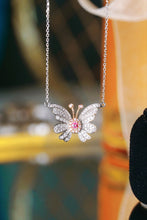 Load image into Gallery viewer, LUOWEND 18K White Gold Natural Pink Diamond Necklace for Women