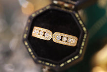 Load image into Gallery viewer, LUOWEND 18K Yellow Gold Real Natural Diamond Ring for Women