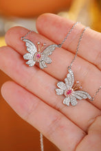 Load image into Gallery viewer, LUOWEND 18K White Gold Natural Pink Diamond Necklace for Women