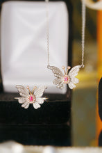 Load image into Gallery viewer, LUOWEND 18K White Gold Natural Pink Diamond Necklace for Women