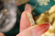 Load image into Gallery viewer, LUOWEND 18K Yellow Gold Real Natural Diamond Ring for Women