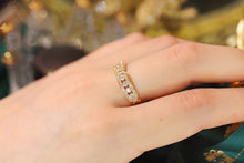 Load image into Gallery viewer, LUOWEND 18K Yellow Gold Real Natural Diamond Ring for Women