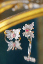 Load image into Gallery viewer, LUOWEND 18K White Gold Ring Natural Pink Diamond Ring for Women