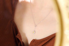 Load image into Gallery viewer, LUOWEND 18K White Gold Real Natural Yellow Diamond Necklace for Women