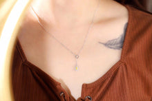 Load image into Gallery viewer, LUOWEND 18K White Gold Real Natural Yellow Diamond Necklace for Women