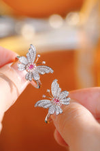 Load image into Gallery viewer, LUOWEND 18K White Gold Ring Natural Pink Diamond Ring for Women