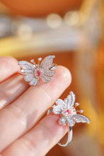 Load image into Gallery viewer, LUOWEND 18K White Gold Ring Natural Pink Diamond Ring for Women