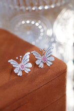 Load image into Gallery viewer, LUOWEND 18K White Gold Natural Pink Diamond Earrings for Women