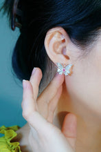 Load image into Gallery viewer, LUOWEND 18K White Gold Natural Pink Diamond Earrings for Women