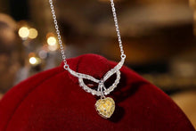 Load image into Gallery viewer, LUOWEND 18K White Gold Real Natural Yellow Diamond Necklace for Women