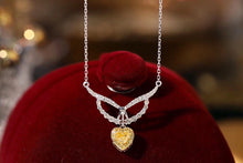 Load image into Gallery viewer, LUOWEND 18K White Gold Real Natural Yellow Diamond Necklace for Women
