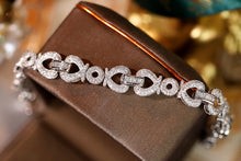 Load image into Gallery viewer, LUOWEND 18K White Gold Real Natural Diamond Bracelet for Women