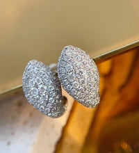 Load image into Gallery viewer, LUOWEND 18K White Gold Natural Diamond Earrings for Women
