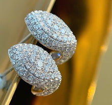 Load image into Gallery viewer, LUOWEND 18K White Gold Natural Diamond Earrings for Women