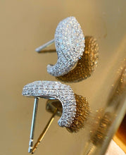 Load image into Gallery viewer, LUOWEND 18K White Gold Natural Diamond Earrings for Women