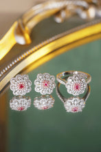Load image into Gallery viewer, LUOWEND 18K White Gold Natural Pink Diamond Earrings for Women