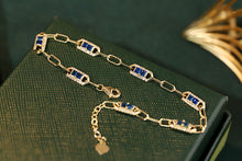 Load image into Gallery viewer, LUOWEND 18K Yellow Gold Real Natural Sapphire and Diamond Gemstone Bracelet for Women
