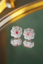 Load image into Gallery viewer, LUOWEND 18K White Gold Natural Pink Diamond Earrings for Women
