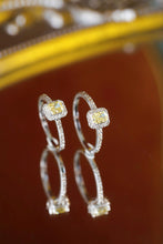 Load image into Gallery viewer, LUOWEND 18K White Gold Natural Yellow Diamond Ring for Women