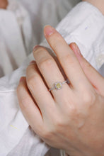 Load image into Gallery viewer, LUOWEND 18K White Gold Natural Yellow Diamond Ring for Women