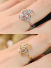 Load image into Gallery viewer, LUOWEND 18K White or Yellow Gold Real Natural Diamond Ring for Women