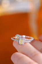 Load image into Gallery viewer, LUOWEND 18K White Gold Natural Yellow Diamond Ring for Women