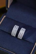 Load image into Gallery viewer, LUOWEND 18K White Gold Real Natural Diamond Hoop Earrings for Women