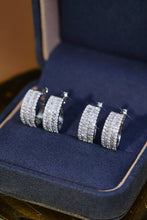 Load image into Gallery viewer, LUOWEND 18K White Gold Real Natural Diamond Hoop Earrings for Women