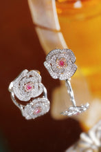 Load image into Gallery viewer, LUOWEND 18K White Gold Natural Pink Diamond Ring for Women